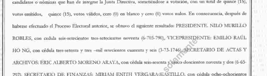Acta de constitución de APROQUELPA de 2017 con Nilo Murillo Robles como presidente