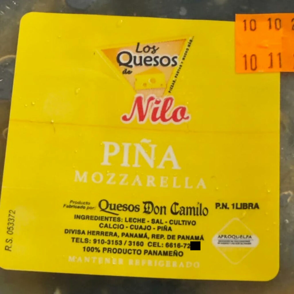 Etiqueta de Los Quesos de Nilo, fabricado por Quesos Don Camilo, con el sello de APROQUELPA